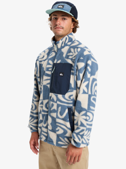 quiksilver, Clean Coast - Fleece met Rits voor Heren, CHINA BLUE DESERT CHECKER (bnd6) Clean Coast - Full Zip Fleece for Men  EQYPF03066