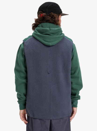 quiksilver, Clean Coast Gilet - Mouwloze fleecetop met rits voor Heren, INDIA INK (ksh0) Clean Coast Gilet - Gilet Full Zip Fleece for Men  EQYPF03067