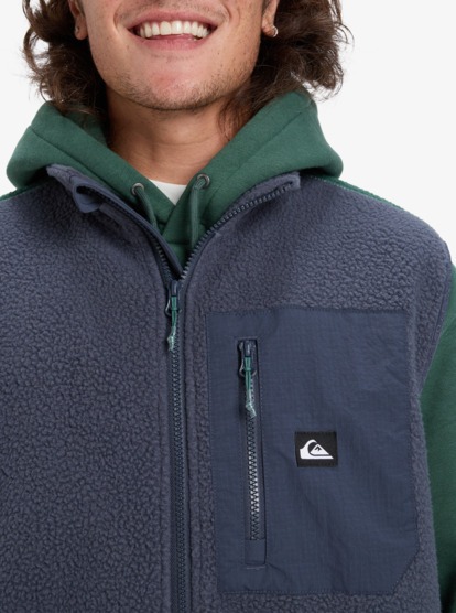quiksilver, Clean Coast Gilet - Mouwloze fleecetop met rits voor Heren, INDIA INK (ksh0) Clean Coast Gilet - Gilet Full Zip Fleece for Men  EQYPF03067