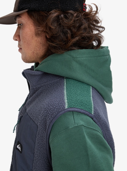 quiksilver, Clean Coast Gilet - Mouwloze fleecetop met rits voor Heren, INDIA INK (ksh0) Clean Coast Gilet - Gilet Full Zip Fleece for Men  EQYPF03067