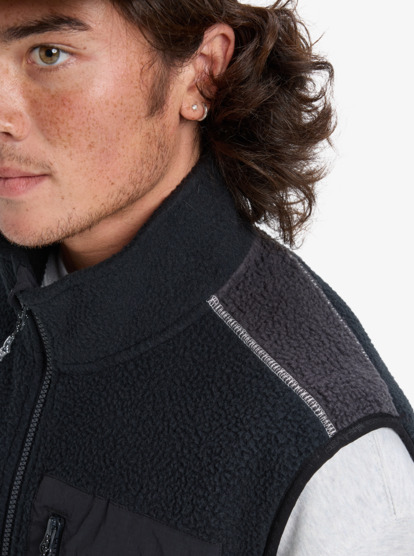 quiksilver, Clean Coast Gilet - Gilet Full Zip Fleece for Men, BLACK (kvj0) Clean Coast Gilet - Gilet Full Zip Fleece for Men  EQYPF03067