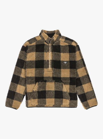 quiksilver, Mercury Woodlands Sherpa - Veste Sherpa à carreaux pour Homme, WOODLANDS ELMWOOD (tmp1) Mercury Woodlands Sherpa - Half Zip Sherpa Check Jacket for Men  EQYPF03070