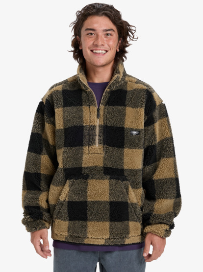 Mercury Woodlands Sherpa - Half Zip Sherpa Check Jacket for Men  EQYPF03070