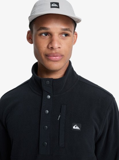 quiksilver, No Destination Hs - "Half Opening With Snaps Micro Fleece for Men, BLACK (kvj0) No Destination Hs - "Half Opening With Snaps Micro Fleece for Men  EQYPF03072