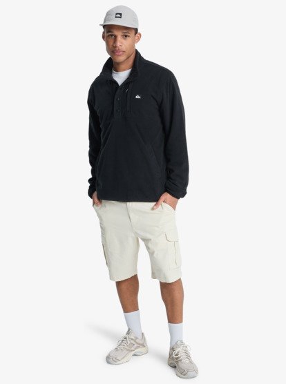 quiksilver, No Destination Hs - "Half Opening With Snaps Micro Fleece for Men, BLACK (kvj0) No Destination Hs - "Half Opening With Snaps Micro Fleece for Men  EQYPF03072