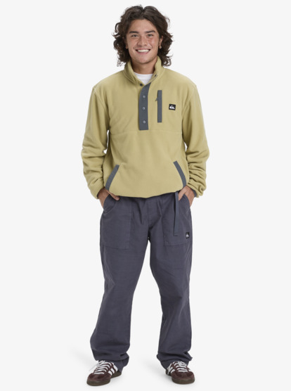 quiksilver, No Destination Hs - "Half Opening With Snaps Micro Fleece for Men, SPONGE (tkp0) No Destination Hs - "Half Opening With Snaps Micro Fleece for Men  EQYPF03072