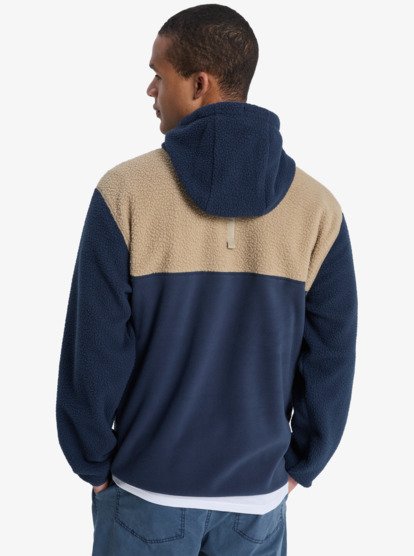 quiksilver, Ocean View Mix Up - Polaire à capuche et col zippé pour Homme, DARK NAVY (ktp0) Ocean View Mix Up - Hooded Technical Fleece for Men  EQYPF03073