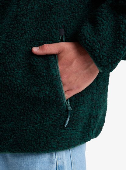 quiksilver, Shallow Water - Sherpa jas met rits voor Heren, TREKKING GREEN HEATHER (gsc6) Shallow Water - Full Zip Sherpa Jacket for Men  EQYPF03076