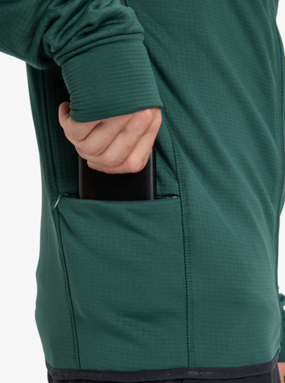 quiksilver, Steep Point - Full Zip Technical Fleece for Men, TREKKING GREEN (tkr) Steep Point - Full Zip Technical Fleece for Men  EQYPF03078
