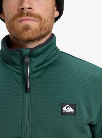 quiksilver, Steep Point - Full Zip Technical Fleece for Men, TREKKING GREEN (tkr) Steep Point - Full Zip Technical Fleece for Men  EQYPF03078