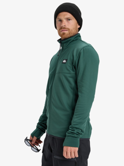 quiksilver, Steep Point - Full Zip Technical Fleece for Men, TREKKING GREEN (tkr) Steep Point - Full Zip Technical Fleece for Men  EQYPF03078