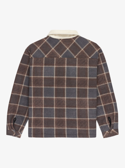 quiksilver, Sherpa - Jacket Fleece for Men, CHOCOLATE BROWN SHERPA PLAID (csd6) Sherpa - Jacket Fleece for Men  EQYPF03080