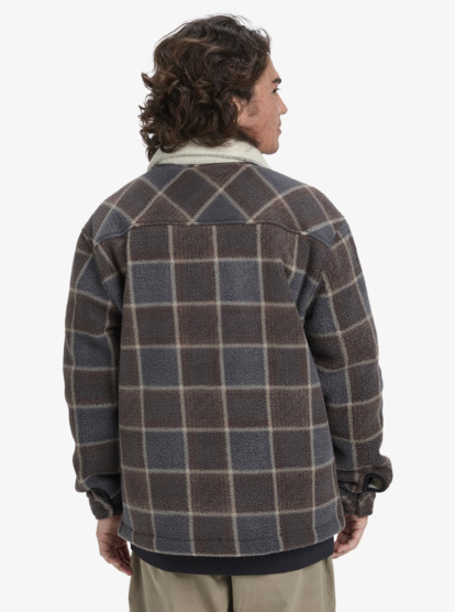 quiksilver, Sherpa - Jacket Fleece for Men, CHOCOLATE BROWN SHERPA PLAID (csd6) Sherpa - Jacket Fleece for Men  EQYPF03080