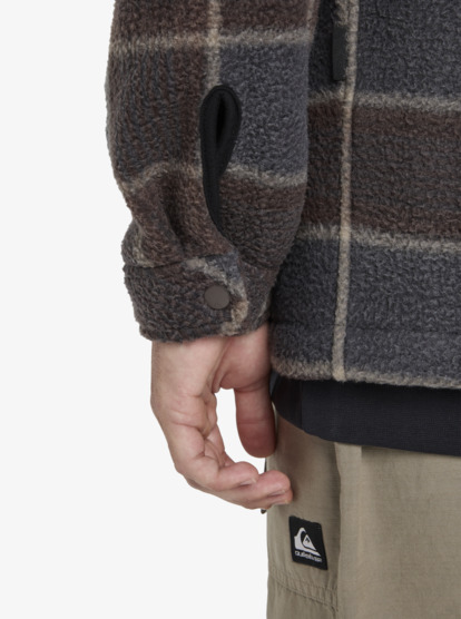 quiksilver, Sherpa - Jacket Fleece for Men, CHOCOLATE BROWN SHERPA PLAID (csd6) Sherpa - Jacket Fleece for Men  EQYPF03080