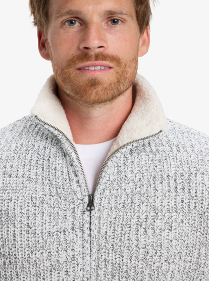quiksilver, Boketto - Full Zip Lined Sweater for Men, LIGHT GREY HEATHER (sjsh) Boketto - Full Zip Lined Sweater for Men  EQYSW03324
