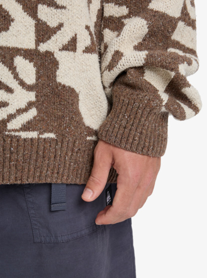 quiksilver, Hall City Jacquard - Jumper for Men, CHOCOLATE BROWN TERREAU DESERT (csd6) Hall City Jacquard - Jumper for Men  EQYSW03329
