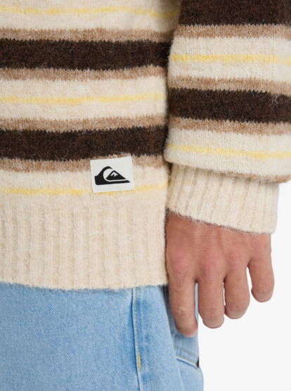 quiksilver, Lagos Striped - Pull pour Homme, CHOCOLATE BROWN STRIPES (csd3) Lagos Striped - Jumper for Men  EQYSW03330