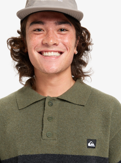 quiksilver, Cooper Polo - Polo Sweater for Men, LODEN GREEN  RUGBY POLO STRIPE (gng3) Cooper Polo - Polo Sweater for Men  EQYSW03331
