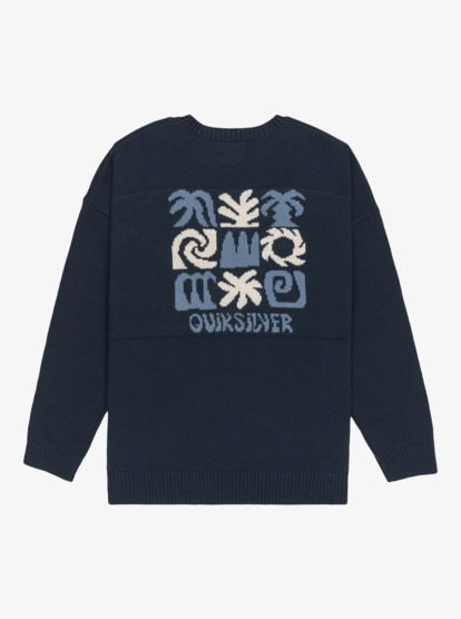 quiksilver, Devils Jacquard Logo - Crew Neck Sweater for Men, DARK NAVY (ktp0) Devils Jacquard Logo - Crew Neck Sweater for Men  EQYSW03333