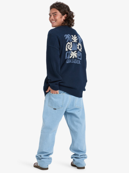 quiksilver, Devils Jacquard Logo - Crew Neck Sweater for Men, DARK NAVY (ktp0) Devils Jacquard Logo - Crew Neck Sweater for Men  EQYSW03333