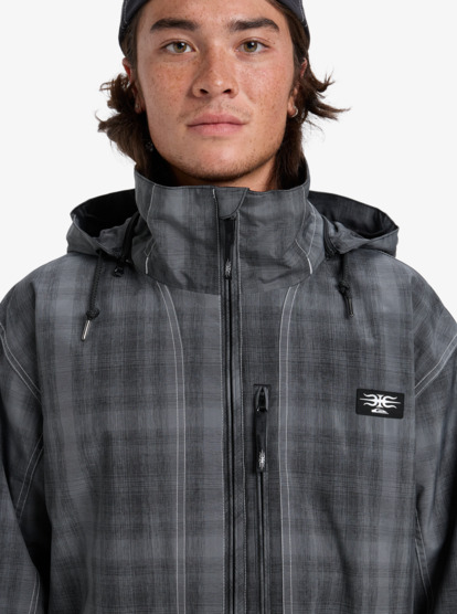 quiksilver, Live Wire 10K - Funktionelle Snow-Jacke mit Kapuze für Männer, MERCURY CHECK TRUE BLACK (kvj6) Live Wire - Technical Snow Jacket for Men  EQYTJ03489