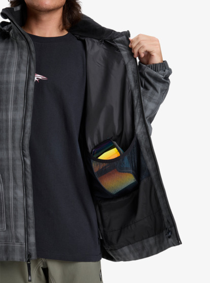 quiksilver, Live Wire 10K - Funktionelle Snow-Jacke mit Kapuze für Männer, MERCURY CHECK TRUE BLACK (kvj6) Live Wire - Technical Snow Jacket for Men  EQYTJ03489