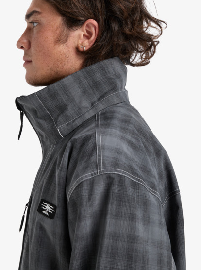 quiksilver, Live Wire 10K - Funktionelle Snow-Jacke mit Kapuze für Männer, MERCURY CHECK TRUE BLACK (kvj6) Live Wire - Technical Snow Jacket for Men  EQYTJ03489
