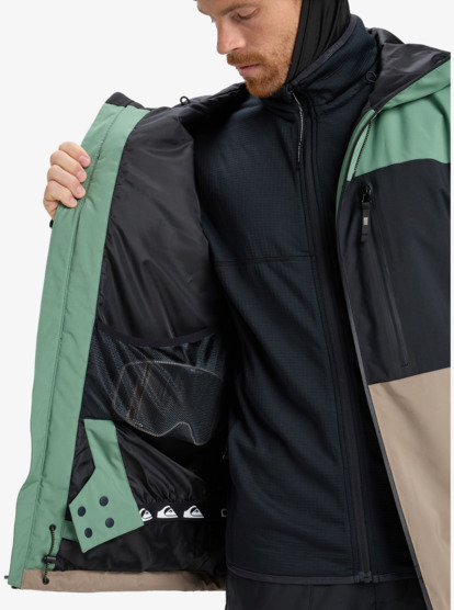 quiksilver, Sycamore Block 20K - Technical Snow Jacket for Men, DARK IVY (gnd0) Sycamore Block 20K - Technical Snow Jacket for Men  EQYTJ03503