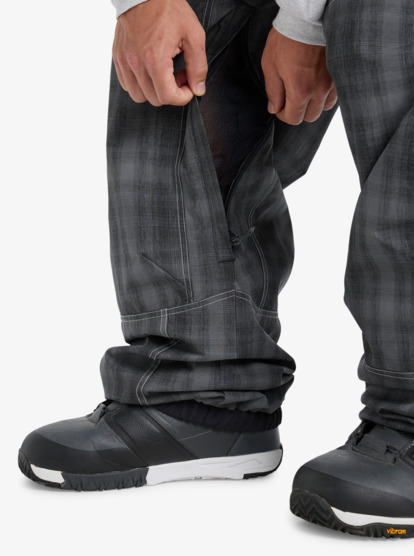 quiksilver, Live Wire - Technical Snow Pants for Men, MERCURY CHECK TRUE BLACK (kvj6) Live Wire - Technical Snow Pants for Men  EQYTP03249