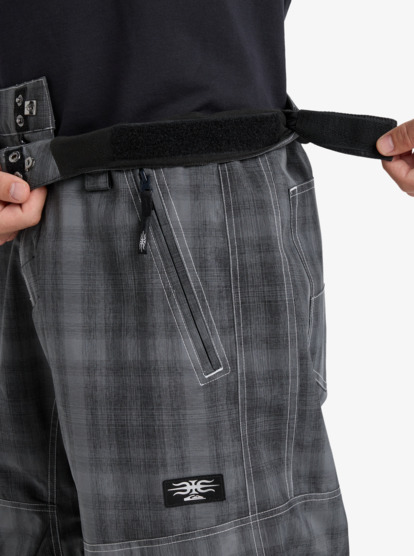 quiksilver, Live Wire - Technical Snow Pants for Men, MERCURY CHECK TRUE BLACK (kvj6) Live Wire - Technical Snow Pants for Men  EQYTP03249