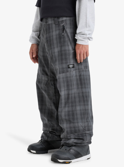 quiksilver, Live Wire - Technical Snow Pants for Men, MERCURY CHECK TRUE BLACK (kvj6) Live Wire - Technical Snow Pants for Men  EQYTP03249