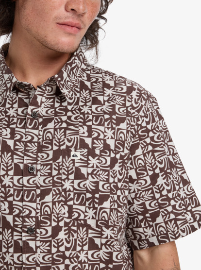 quiksilver, Apero Classic - Kurzärmliges Hemd für Männer, CHOCOLATE BROWN MINI DESERT CH (csd6) Apero Classic - Short Sleeve Shirt for Men  EQYWT04605