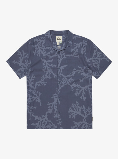 quiksilver, Beach Club Casual - Short Sleeve Shirt for Men, VINTAGE INDIGO SYMBIOSEA CORAL (byl6) Beach Club Casual - Short Sleeve Shirt for Men  EQYWT04631