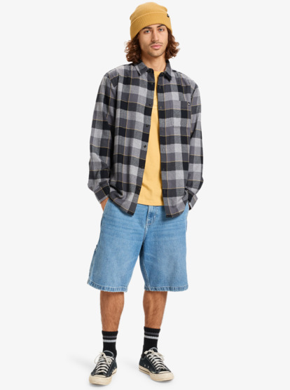 quiksilver, Motherfly Plaid - Langärmliges Hemd für Männer, IRON GATE MOTHERFLY CHECK (kzm1) Motherfly Plaid - Long Sleeve Shirt for Men  EQYWT04642
