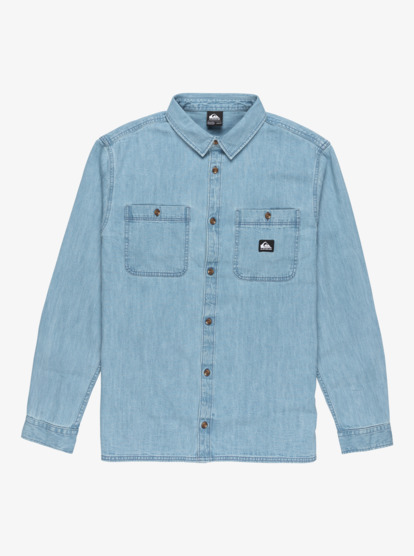 quiksilver, Bozeman Denim - Camisa vaquera de manga larga para hombre, FLINT STONE (sna0) Bozeman Denim - Long Sleeve Denim Shirt for Men  EQYWT04644