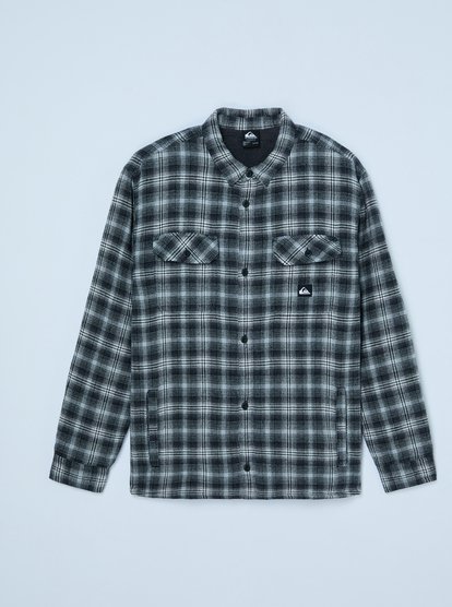 quiksilver, Venture Sherpa - Sobrecamisa de manga comprida para homem, BLACK VENTURE (kvj1) Venture Sherpa - Long Sleeve Overshirt for Men  EQYWT04645