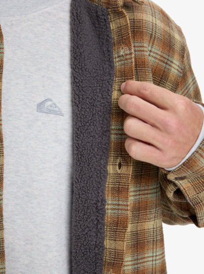 quiksilver, Venture Sherpa - Overshirt met Lange Mouwen voor Heren, ALMOND VENTURE (cmd1) Venture Sherpa - Long Sleeve Overshirt for Men  EQYWT04645