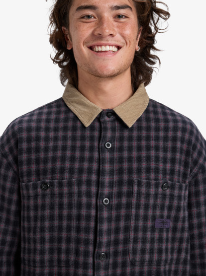 quiksilver, Mercury Sandstrokes - Chemise manches longues pour Homme, SAND STROKES BLACK (kvj1) Mercury Sandstrokes - Long Sleeve Shirt for Men  EQYWT04647