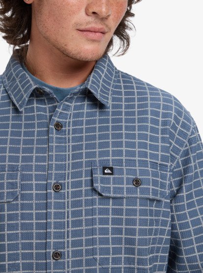 quiksilver, Salt Lake Waffle - Long Sleeve Shirt for Men, CHINA BLUE SALT LAKE (bnd1) Salt Lake Waffle - Long Sleeve Shirt for Men  EQYWT04649