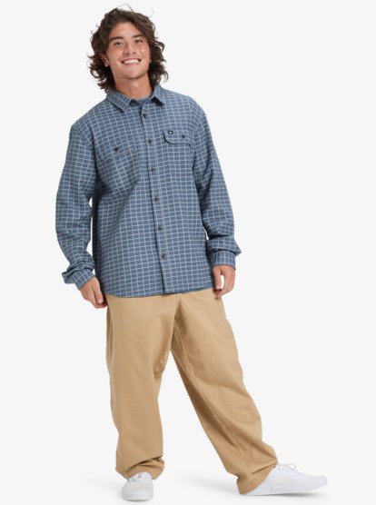 quiksilver, Salt Lake Waffle - Long Sleeve Shirt for Men, CHINA BLUE SALT LAKE (bnd1) Salt Lake Waffle - Long Sleeve Shirt for Men  EQYWT04649