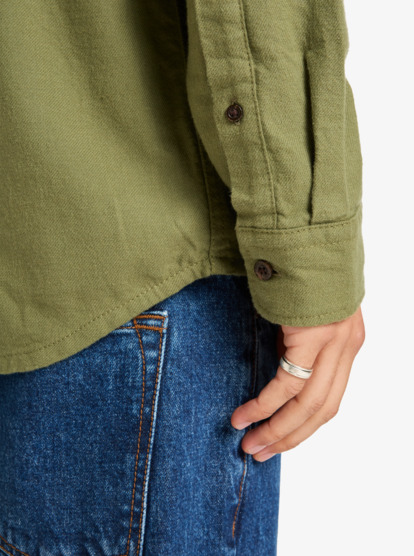 quiksilver, Motherfly Solid - Long Sleeve Shirt for Men, LODEN GREEN (gng0) Motherfly Solid - Long Sleeve Shirt for Men  EQYWT04651