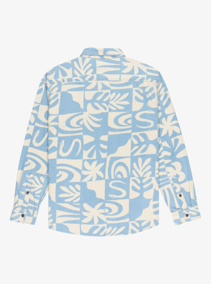 quiksilver, Motherfly Printed - Chemise manches longues pour Homme, CHINA BLUE DESERT CHECKER (bnd6) Motherfly Printed - Long Sleeve Shirt for Men  EQYWT04653