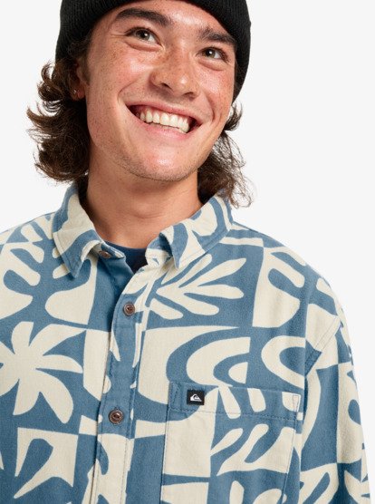 quiksilver, Motherfly Printed - Chemise manches longues pour Homme, CHINA BLUE DESERT CHECKER (bnd6) Motherfly Printed - Long Sleeve Shirt for Men  EQYWT04653