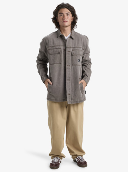 quiksilver, Mohab Washed Twill - Long Sleeve Shirt for Men, CHOCOLATE BROWN (csd0) Mohab Washed Twill - Long Sleeve Shirt for Men  EQYWT04654