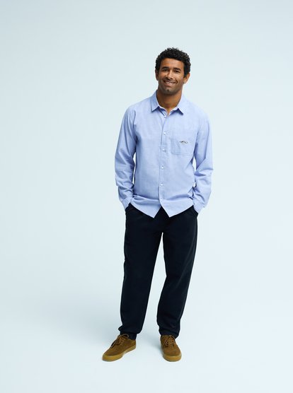 quiksilver, Diamond Chambray - Camicia a Maniche Lunghe da Uomo, ASHLEY BLUE (bhl0) Diamond Chambray - Long Sleeve Shirt for Men  EQYWT04666