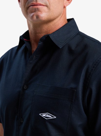 quiksilver, Diamond - Camisa de manga curta para homem, BLACK (kvj0) Diamond - Short Sleeve Shirt for Men  EQYWT04667