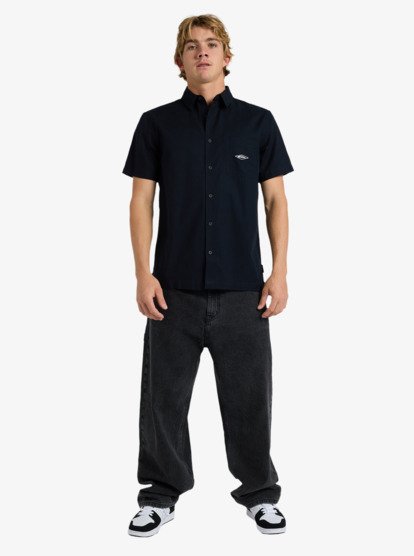 quiksilver, Diamond - Camisa de manga curta para homem, BLACK (kvj0) Diamond - Short Sleeve Shirt for Men  EQYWT04667