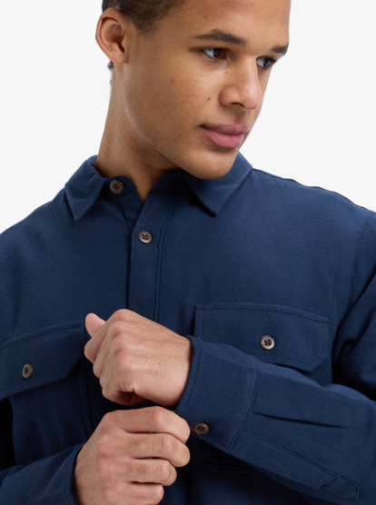 quiksilver, Husson Sherpa - Surchemise manches longues pour Homme, DARK NAVY (ktp0) Husson Sherpa - Long Sleeve Overshirt for Men  EQYWT04668