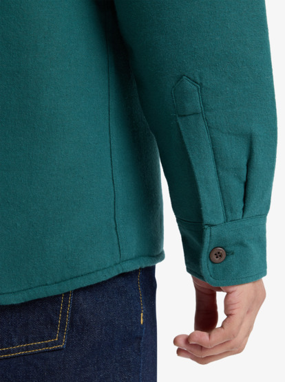 quiksilver, Husson Sherpa - Long Sleeve Overshirt for Men, TREKKING GREEN (tkr) Husson Sherpa - Long Sleeve Overshirt for Men  EQYWT04668