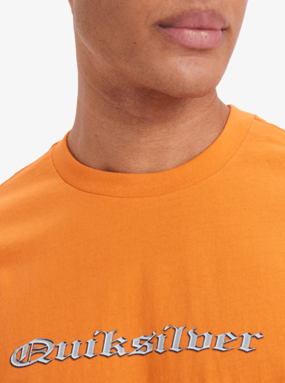 quiksilver, Mercury Chrome Oldenglish - Short Sleeve T-Shirt for Men, ORANGE PEEL (nkq0) Mercury Chrome Oldenglish - Short Sleeve T-Shirt for Men  EQYZT08110